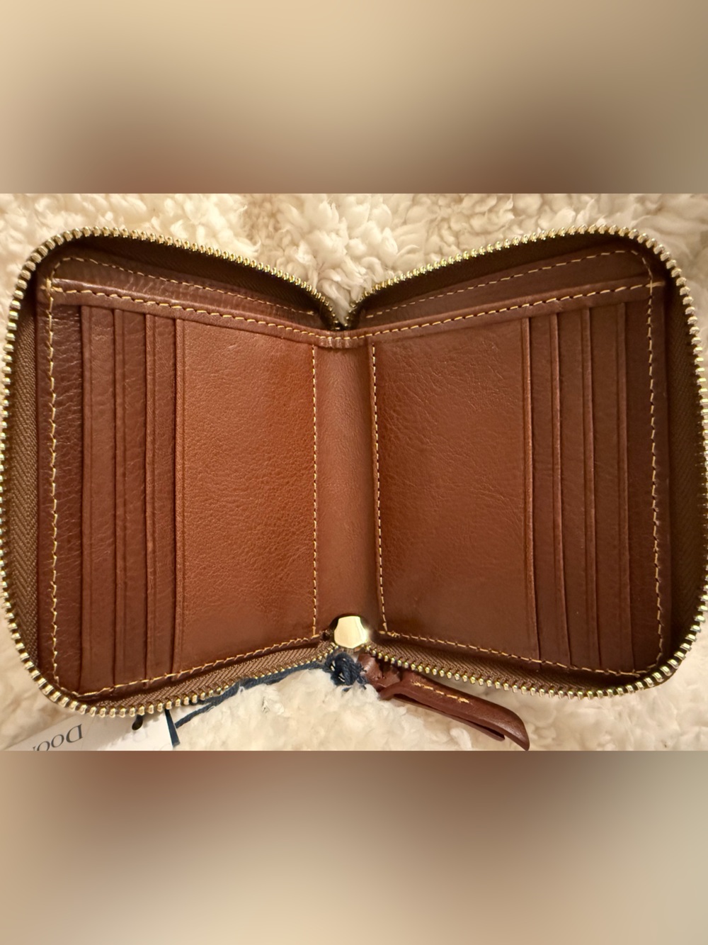 *NEW*  Dooney & Bourke Brown Florentine Leather Small Zip Wallet, - Picture 9 of 16